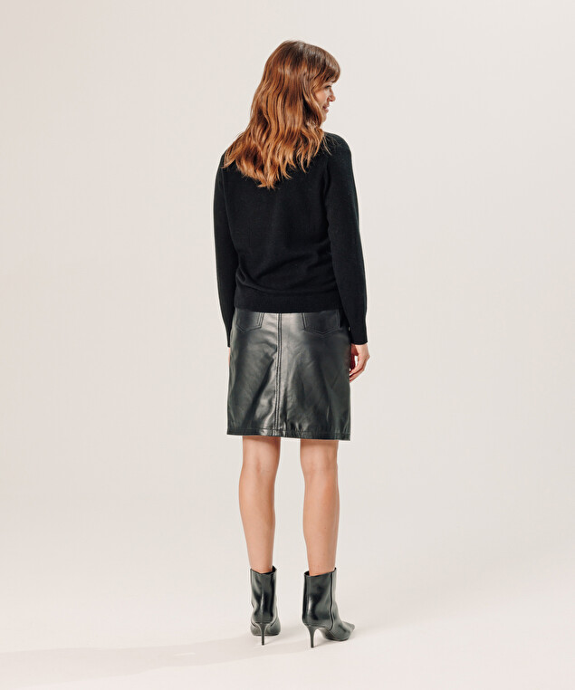 Rodier Pull Col Tunisien En Cachemire Noir