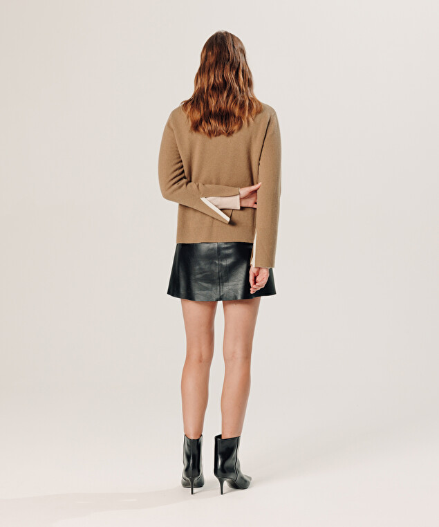 Rodier Pull Col V En Cachemire Marron Camel