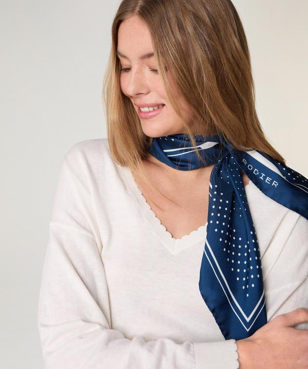 Rodier Pull Col V En Coton Blanc écru