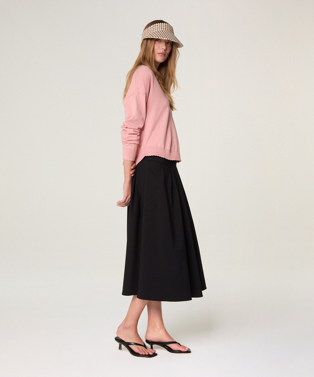 Rodier Pull Col V En Coton Bois De Rose