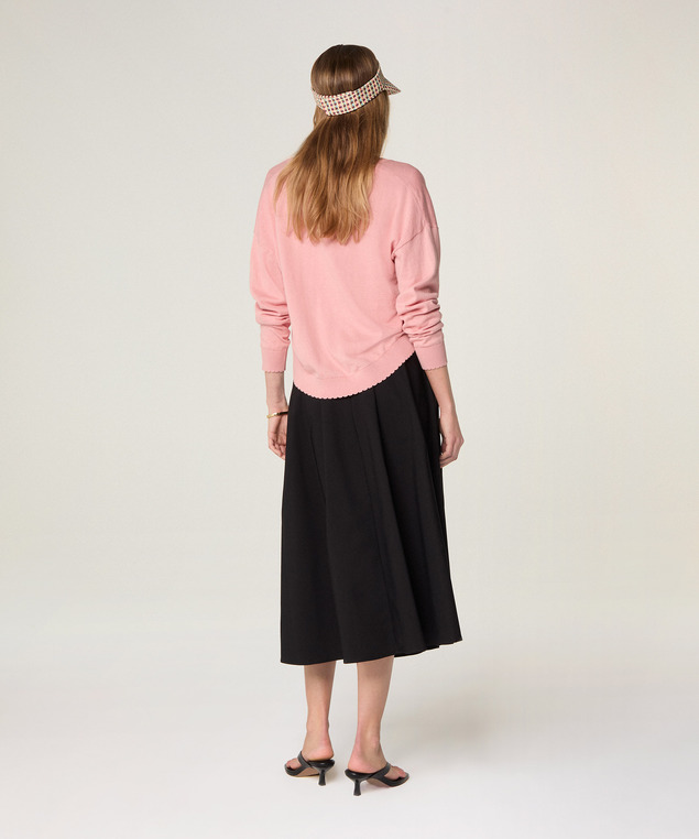 Rodier Pull Col V En Coton Bois De Rose