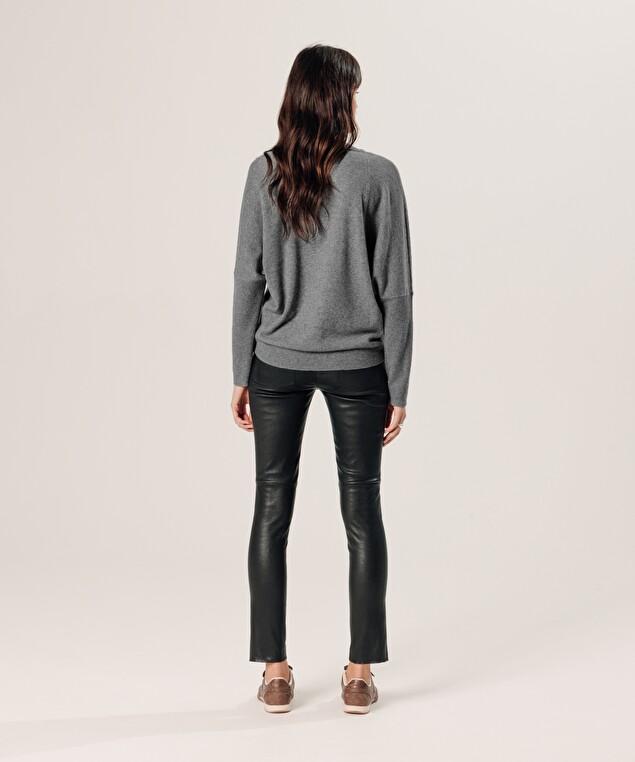 Rodier Pull Col V Oversize En Cachemire Gris Perle