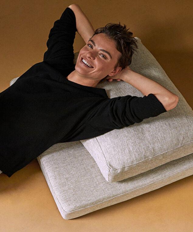 Rodier Pull Col V Oversize En Cachemire Noir