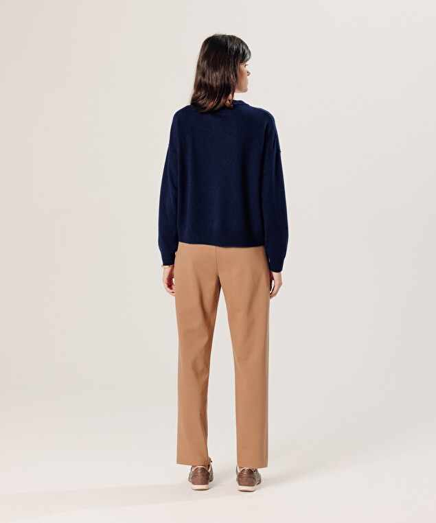 Rodier Pull Large En Cachemire Bleu Marine