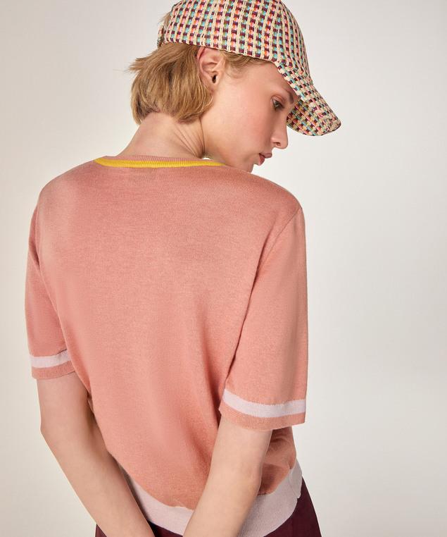 Rodier Pull Manches Courtes En Coton Beige Rose