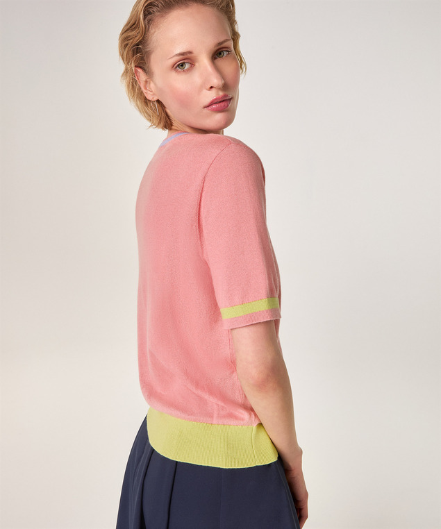 Rodier Pull Manches Courtes En Coton Bois De Rose