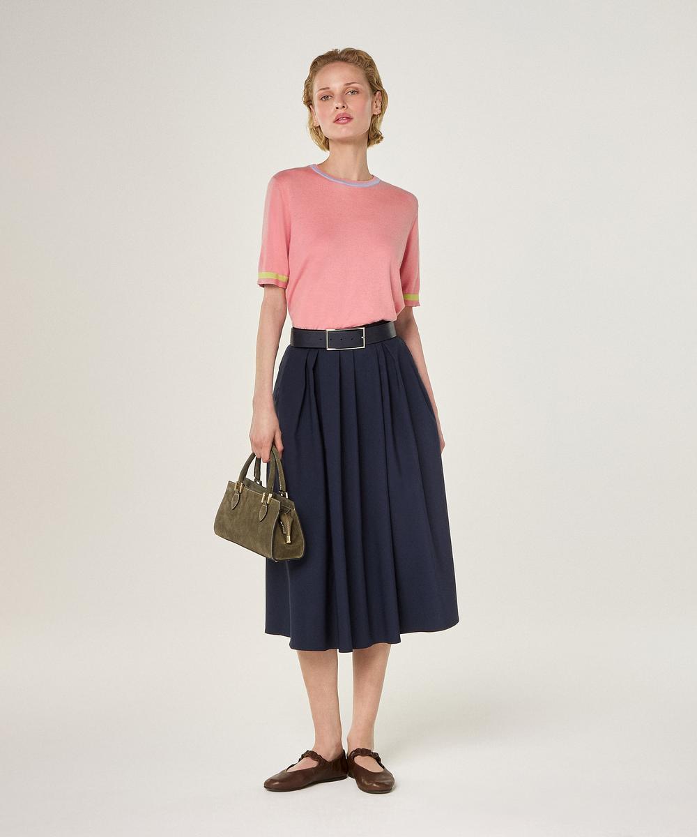 rodier Pull manches courtes en coton bois de rose