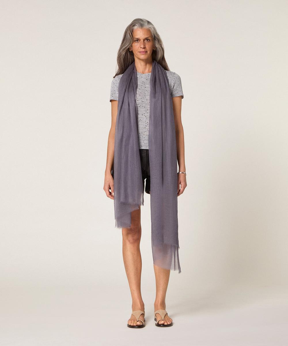 rodier Pull manches courtes en coton gris chiné