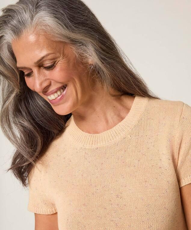 Rodier Pull Manches Courtes En Coton Jaune Sable