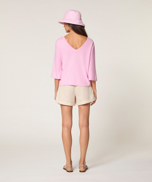 Rodier Pull Manches Courtes Rose Bonbon