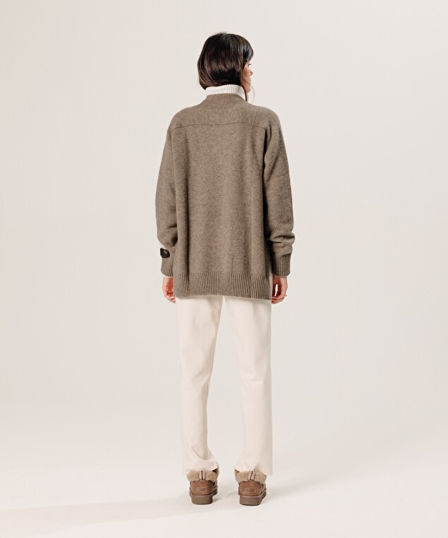 Rodier Pull Oversize Col V En Cachemire Beige