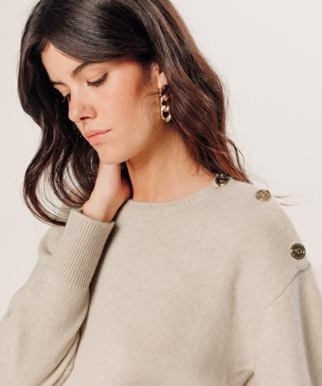 Rodier Pull Oversize En Cachemire Blanc Creme