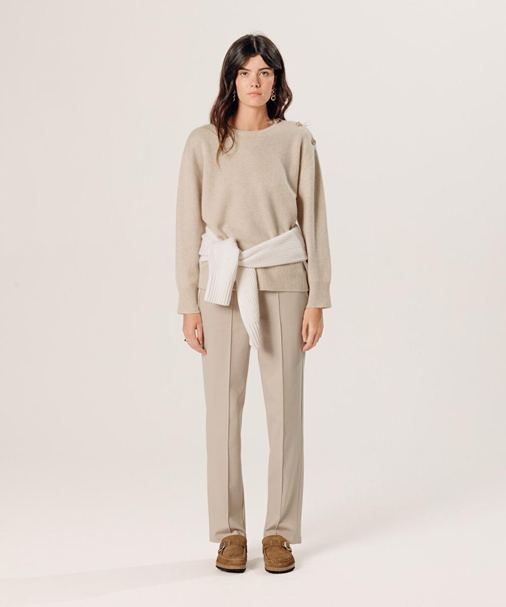 rodier Pull oversize en cachemire blanc creme