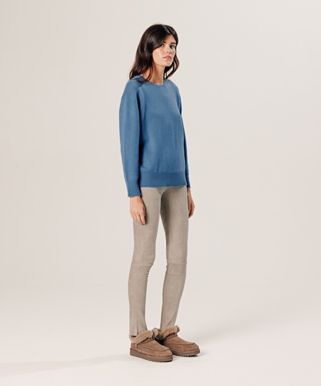 Rodier Pull Oversize En Cachemire Bleu Azur
