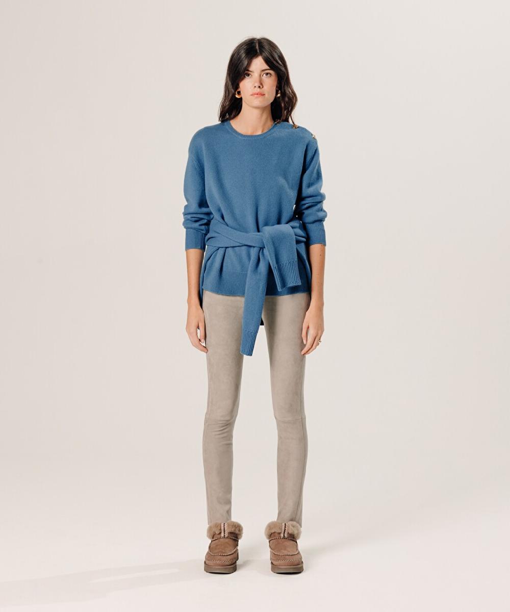 rodier Pull oversize en cachemire bleu azur