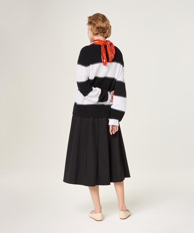 Rodier Pull Rayé En Coton Blanc/noir