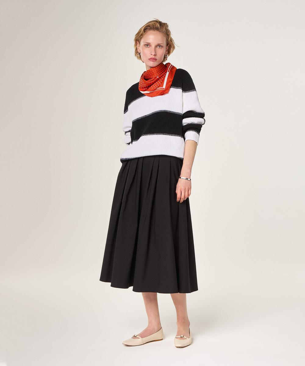 rodier Pull rayé en coton blanc/noir