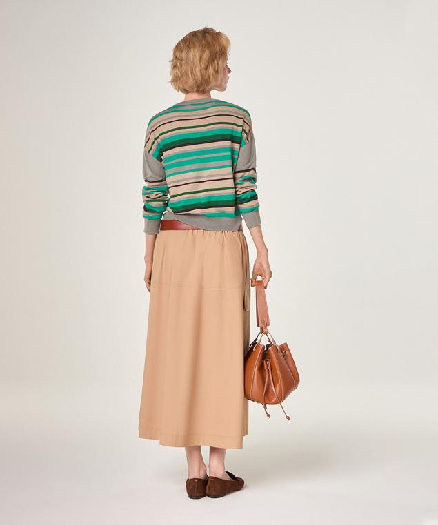 Rodier Pull Rayé En Coton Et Soie Gris Souris