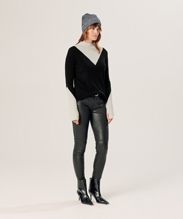 Rodier Pull Trompe L'œil En Cachemire Noir