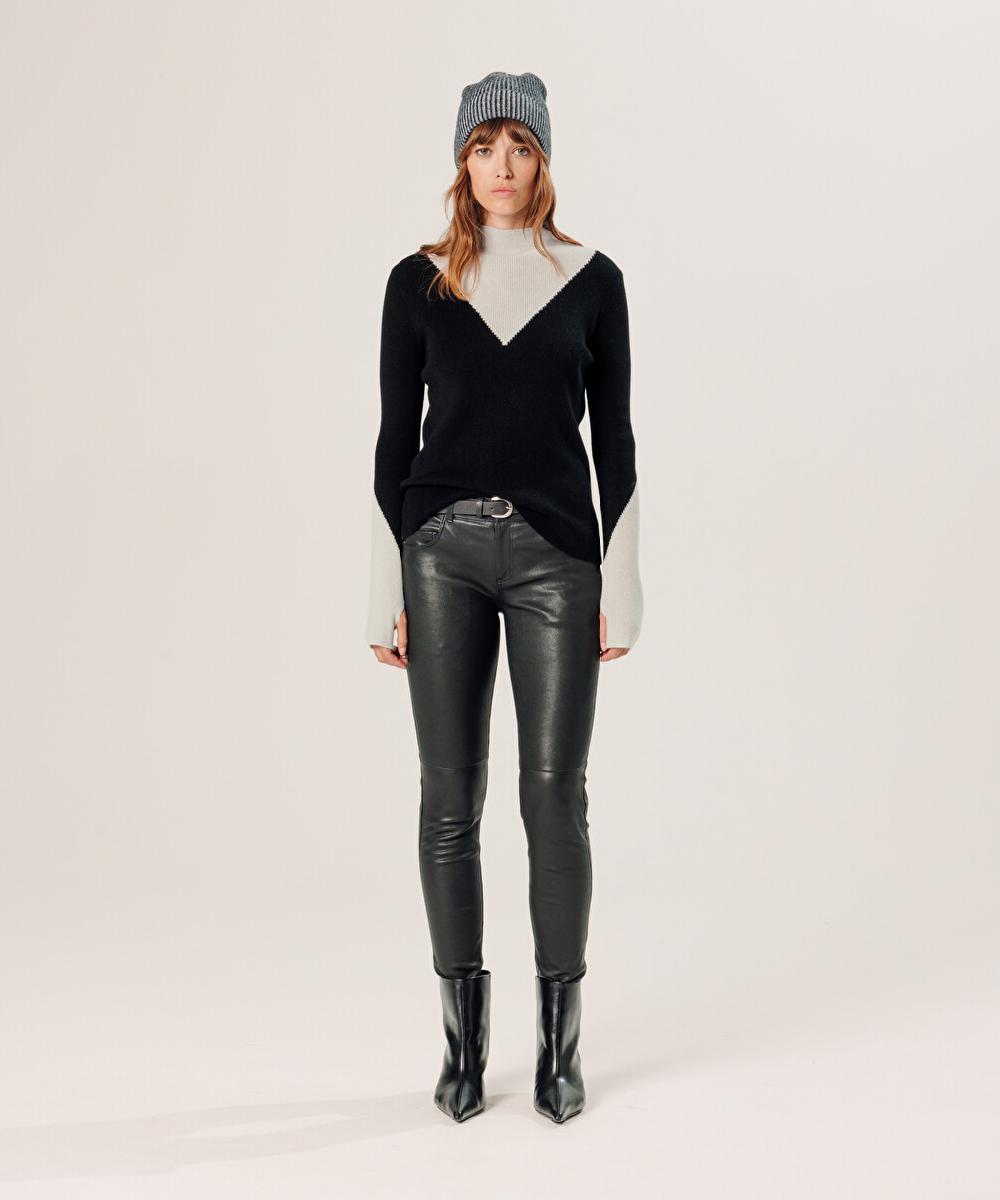 rodier Pull trompe l'œil en cachemire noir