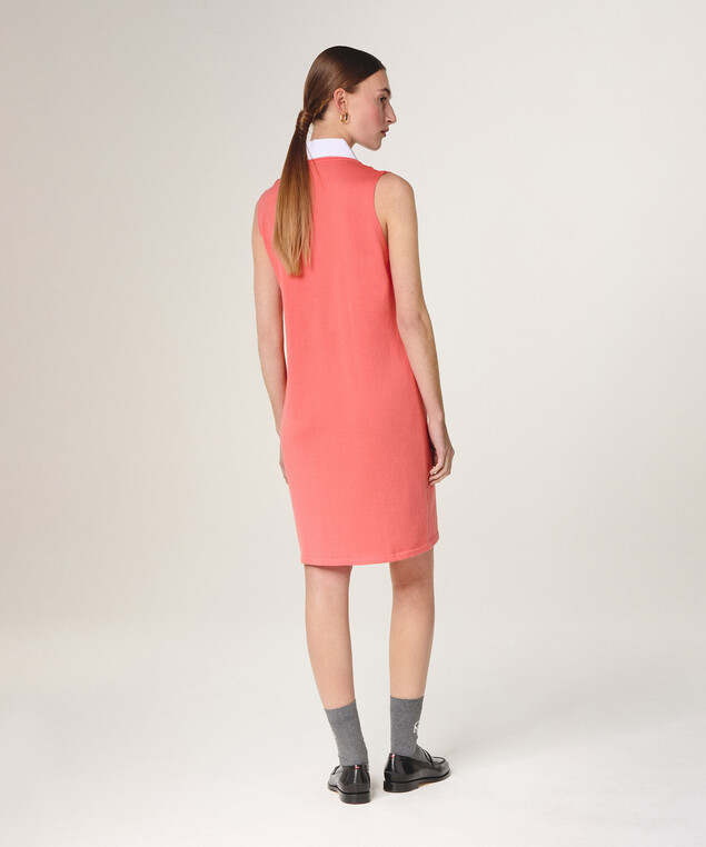 Rodier Robe Chemise Bi-matière Mandarine