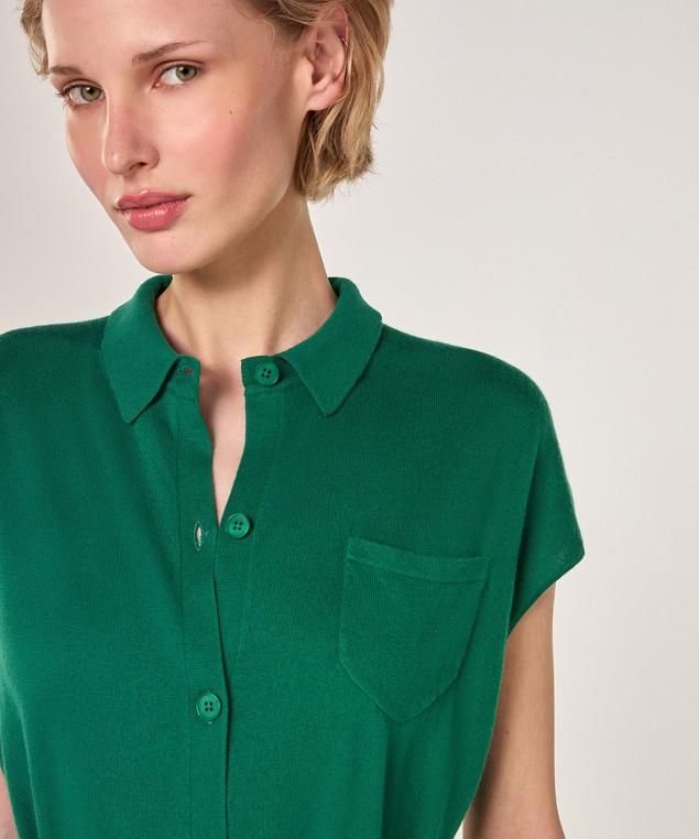 Rodier Robe Chemisier En Coton Vert Bouteille