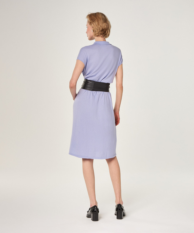 Rodier Robe Chemisier En Coton Violet Lilas