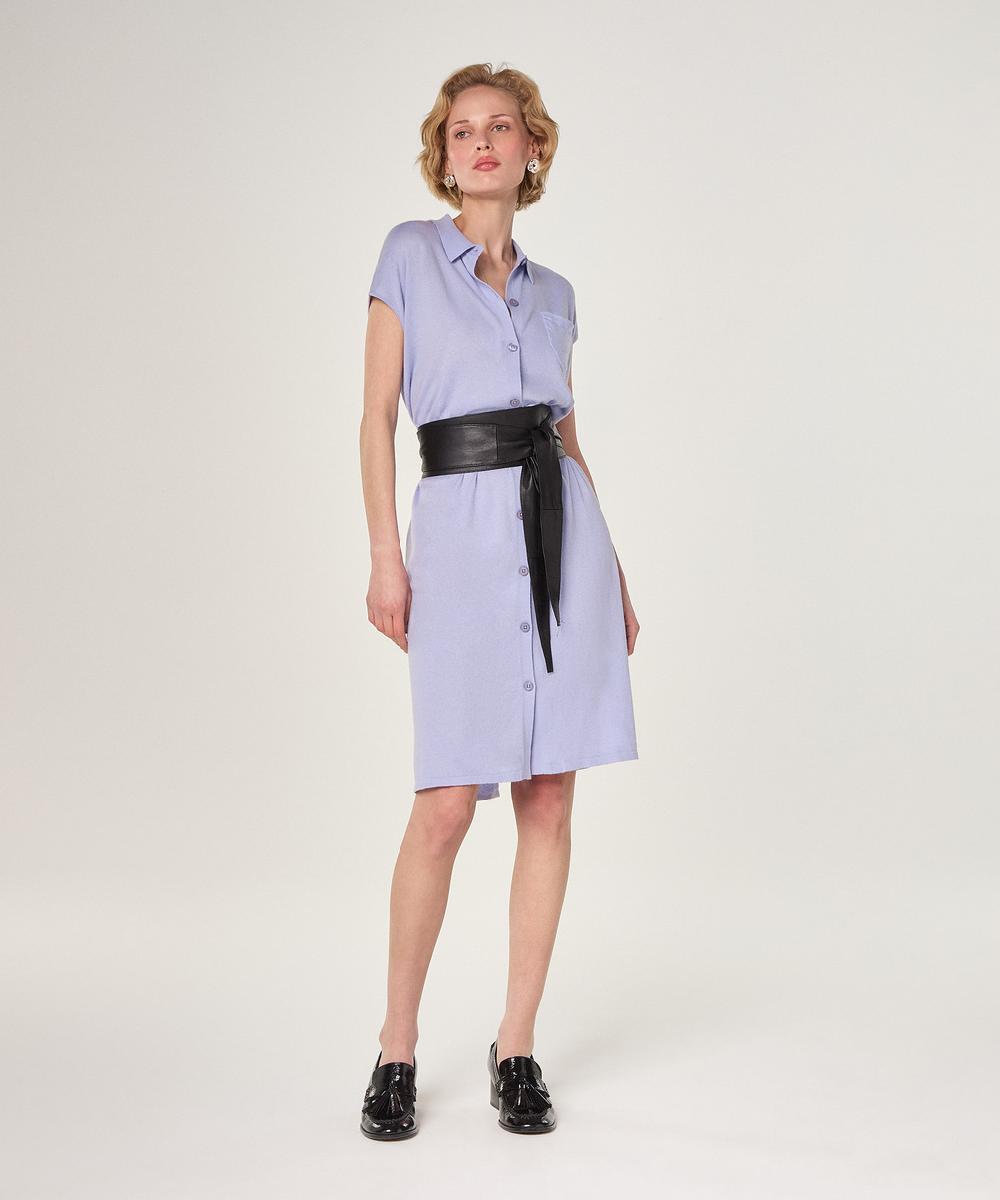 rodier Robe chemisier en coton violet lilas