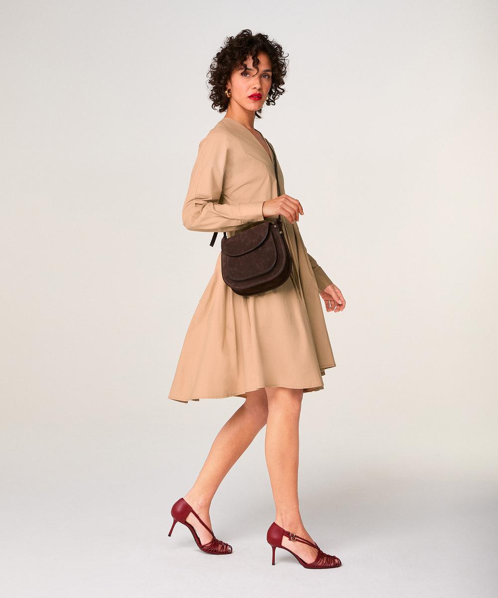 rodier Robe courte marron moka