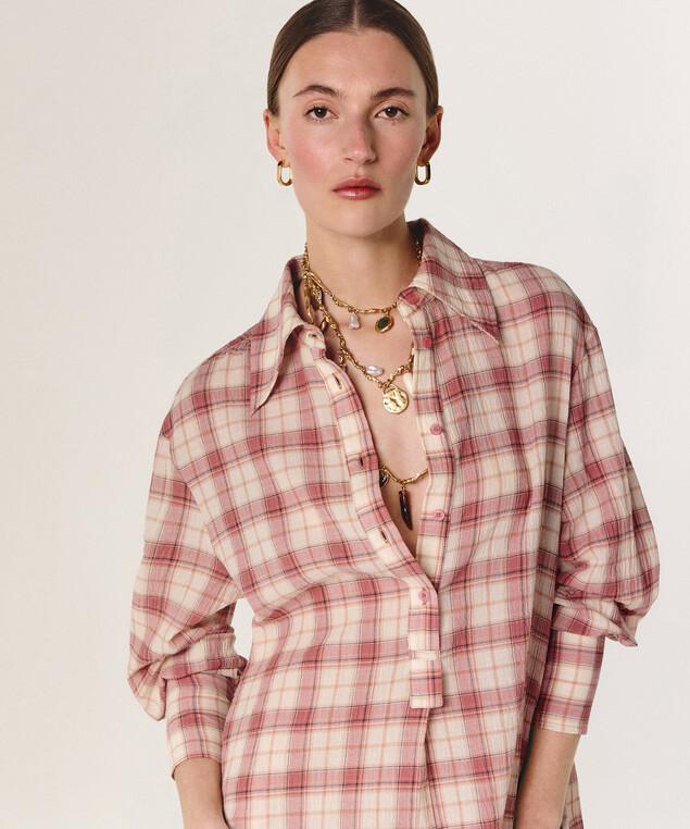 Rodier Robe Longue à Carreaux Rouge