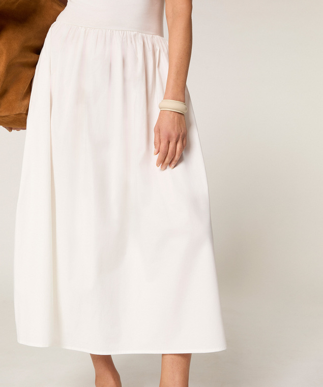 Rodier Robe Longue Bi-matière Blanc