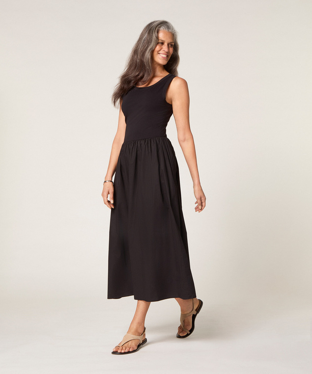 Rodier Robe Longue Bi-matière Noir