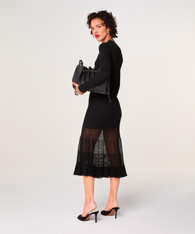 Rodier Robe Longue Bi-matière Noir