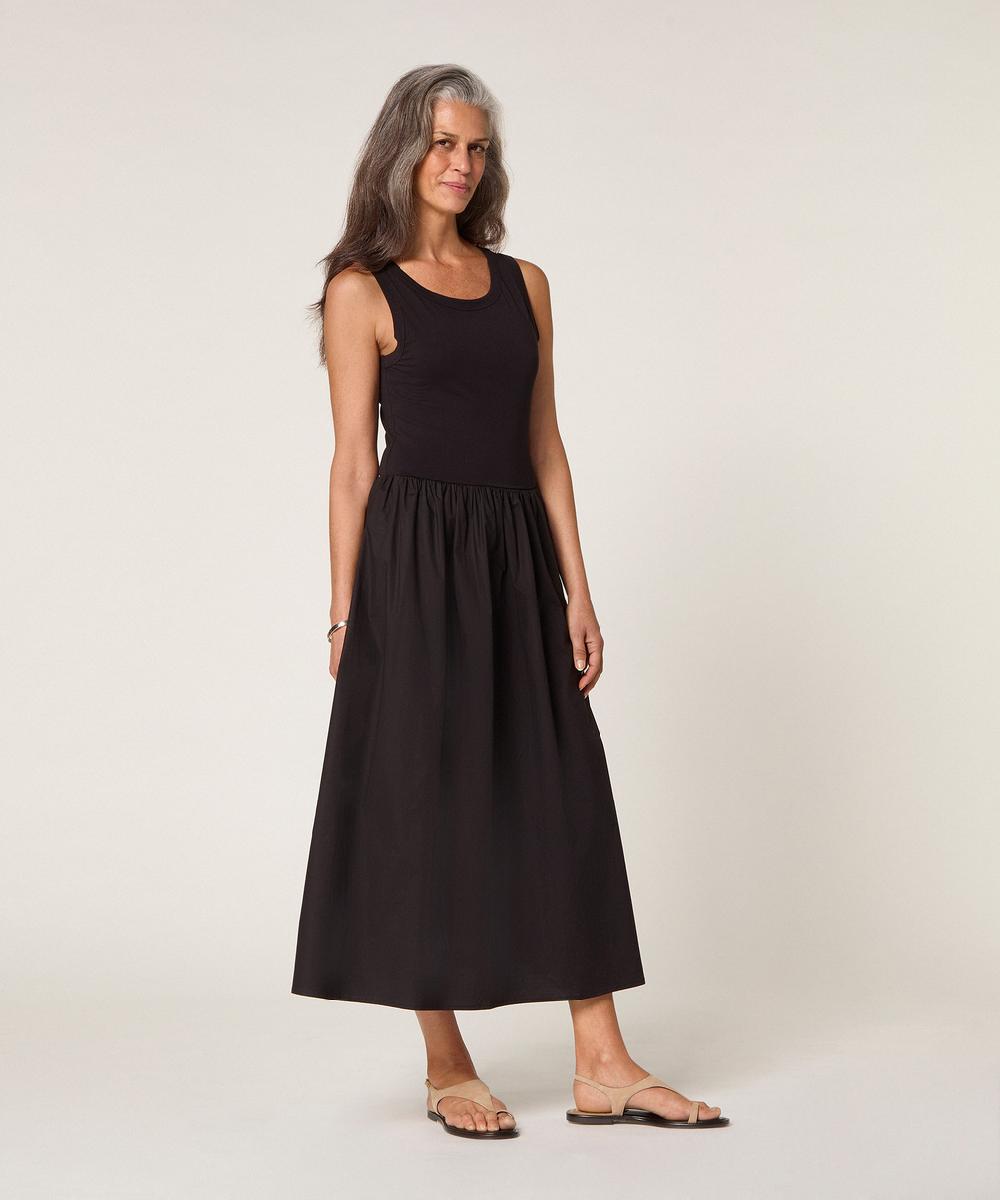 rodier Robe longue bi-matière noir