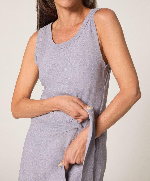 Rodier Robe Longue Débardeur Gris Chiné
