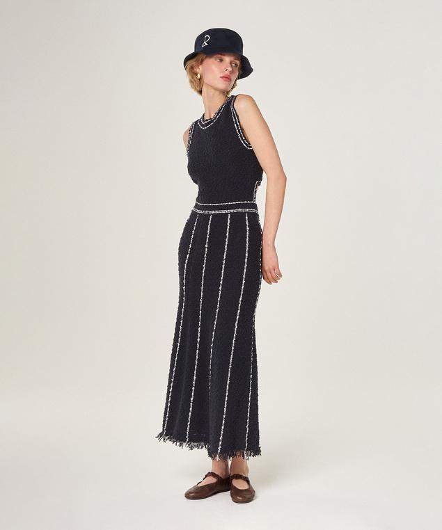 Rodier Robe Longue Dos Nu Bleu Marine