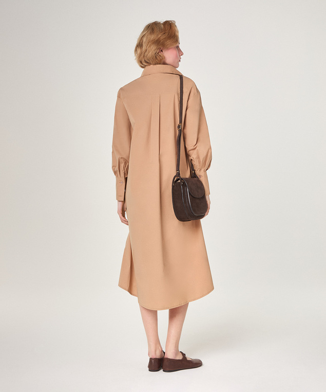 Rodier Robe Longue En Coton Marron Moka