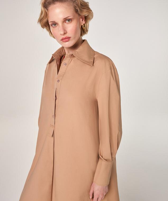 Rodier Robe Longue En Coton Marron Moka