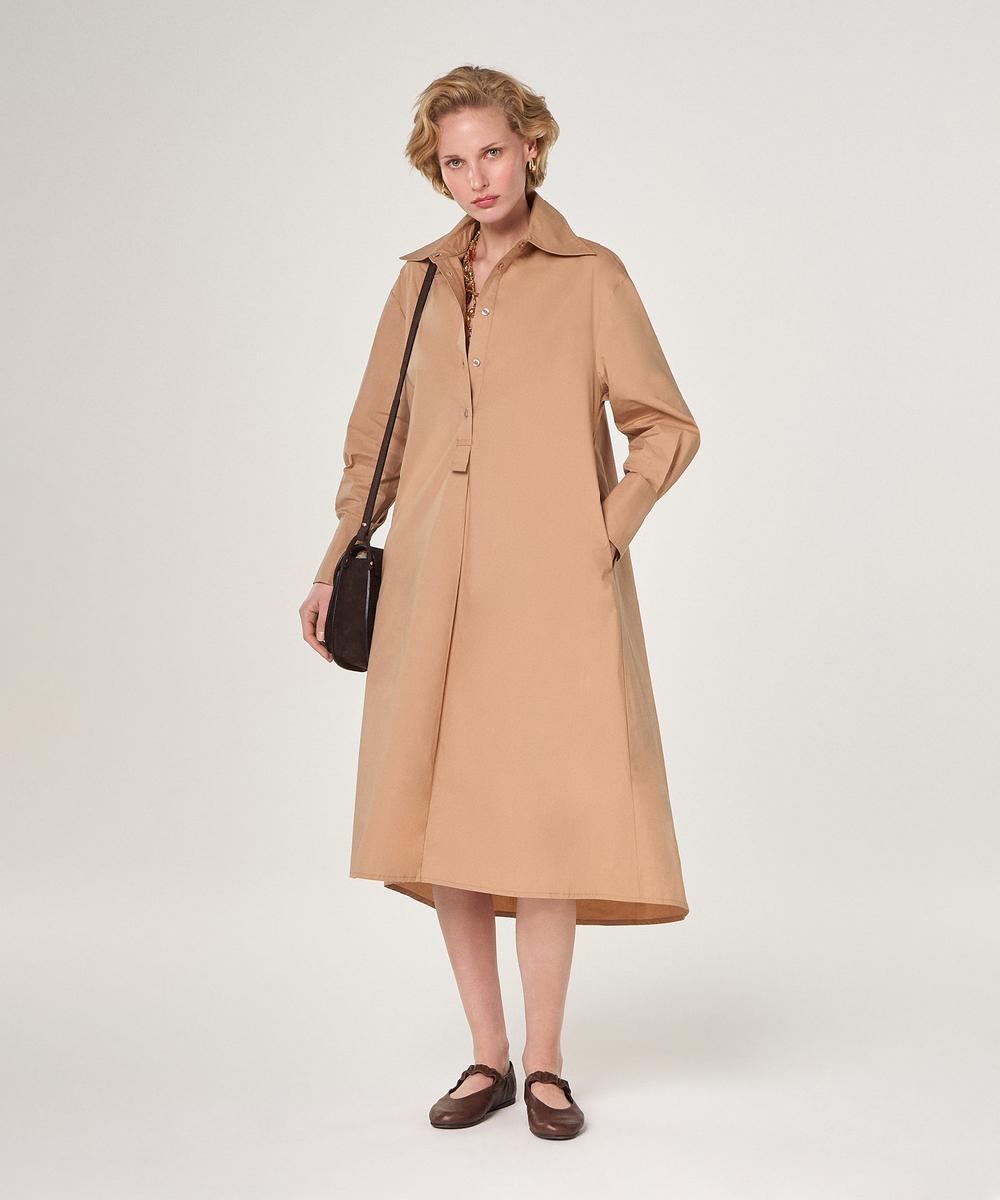 rodier Robe longue en coton marron moka