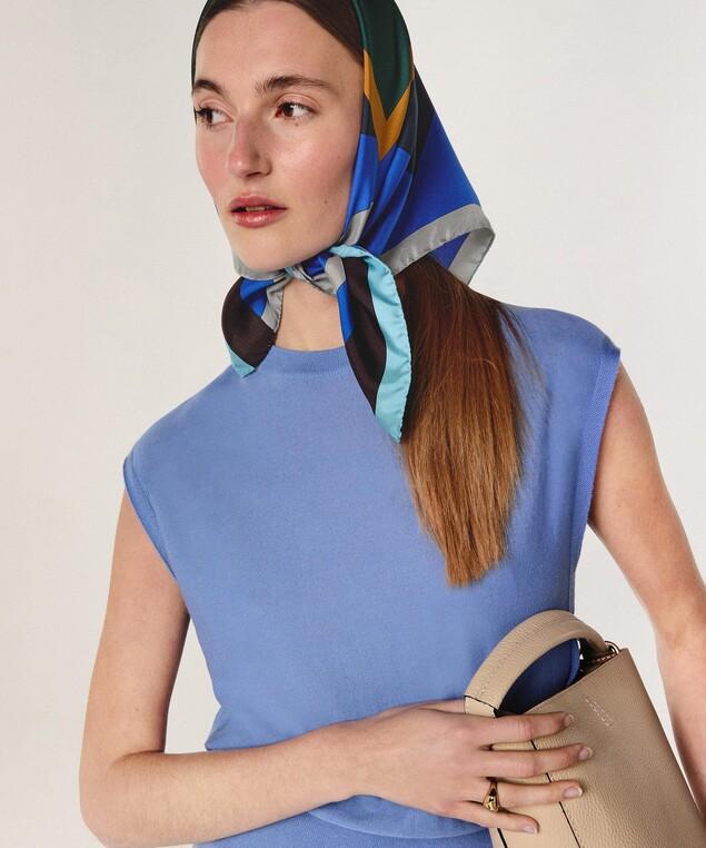 Rodier Robe Longue En Maille Bleu Océan