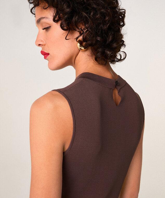 Rodier Robe Longue évasée Marron écorce