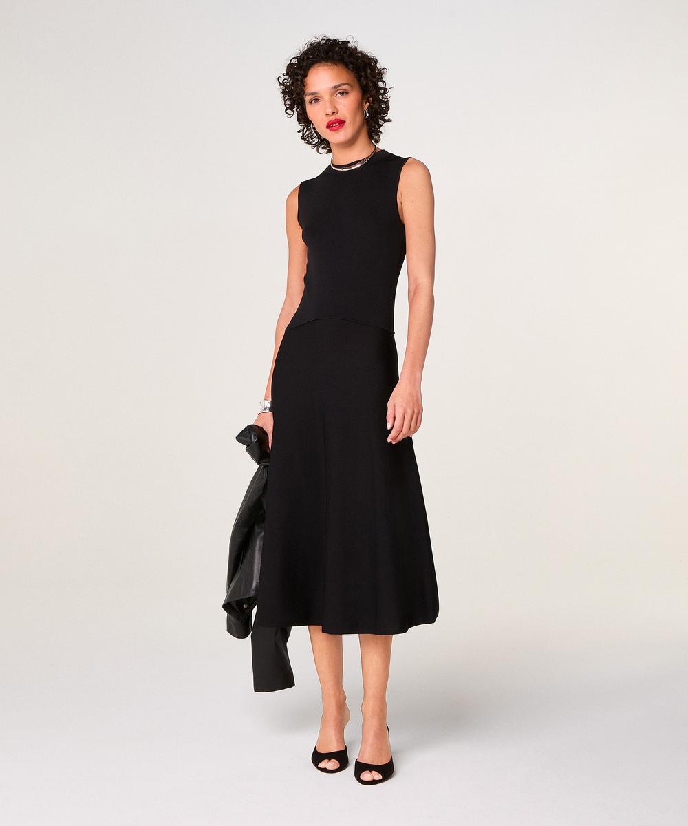 rodier Robe longue évasée noir