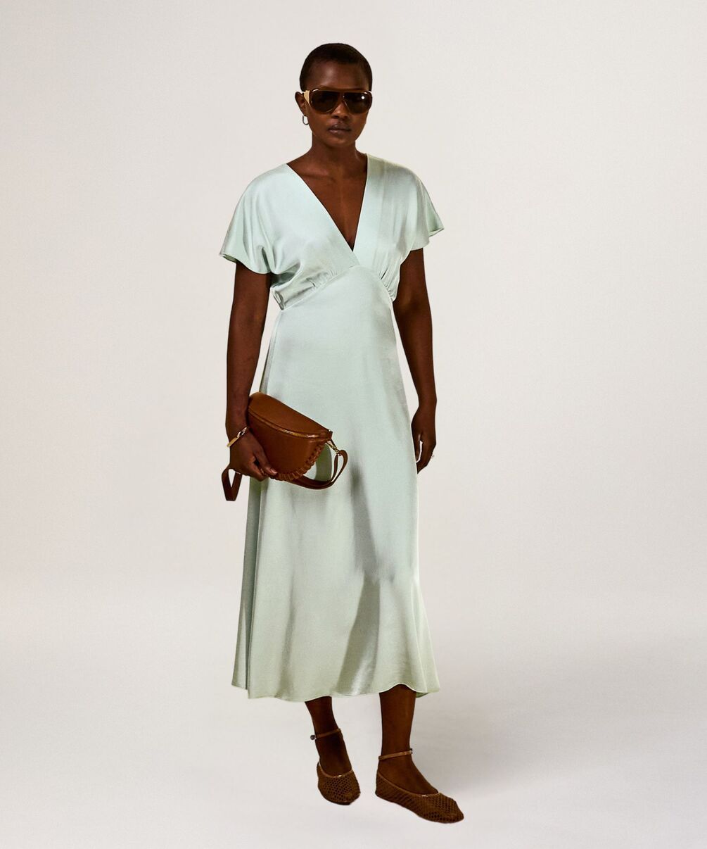 rodier Robe mi-mollet fluide vert d'eau