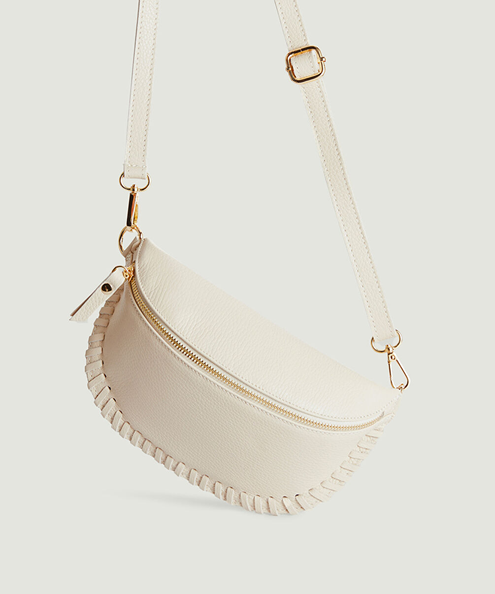 rodier Sac banane Lily en cuir beige