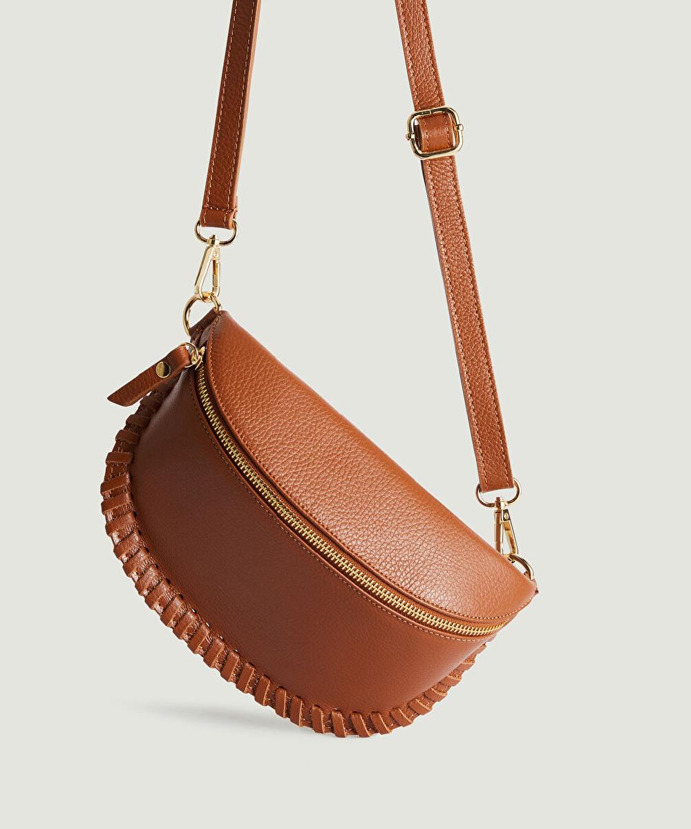 rodier Sac banane Lily en cuir marron camel