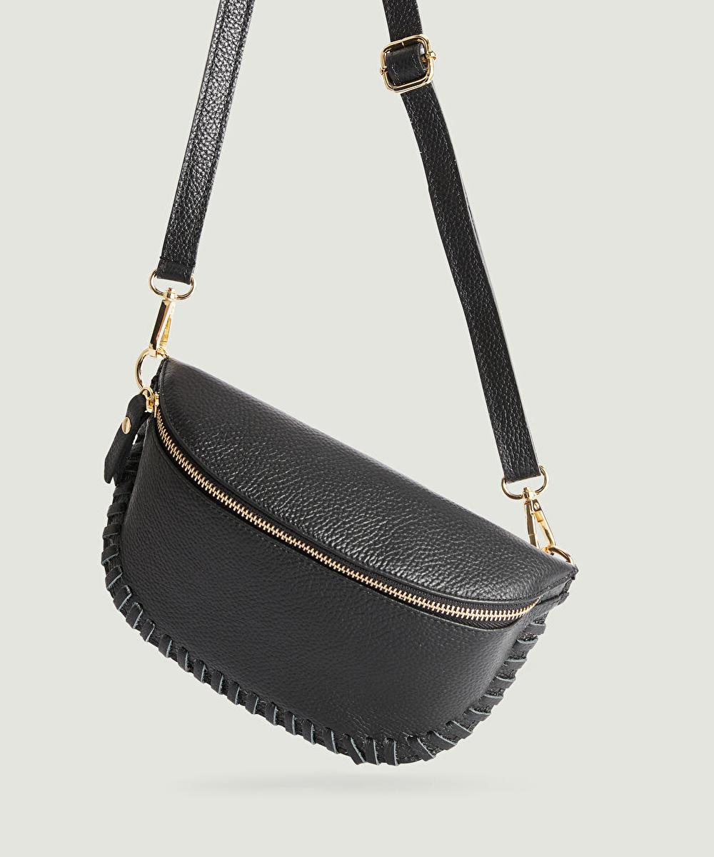 rodier Sac banane Lily en cuir noir