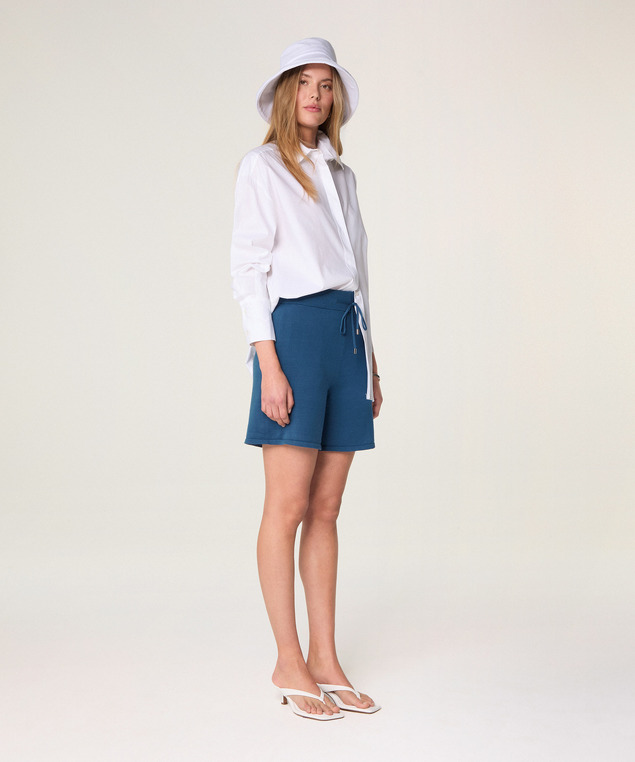 Rodier Short En Coton Bleu Pétrole