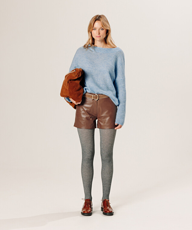 Rodier Short En Cuir Marron