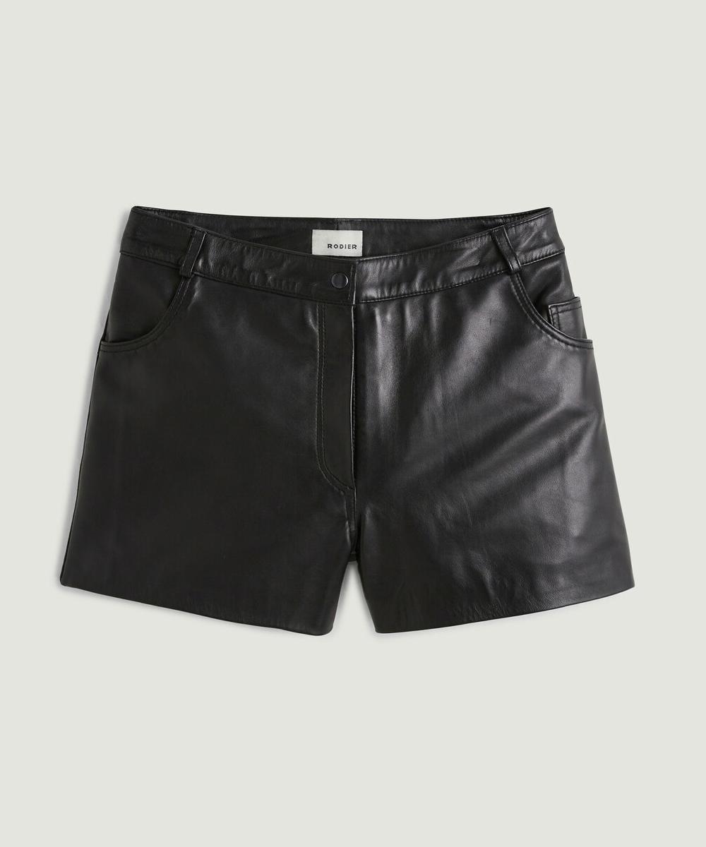 rodier Short en cuir noir
