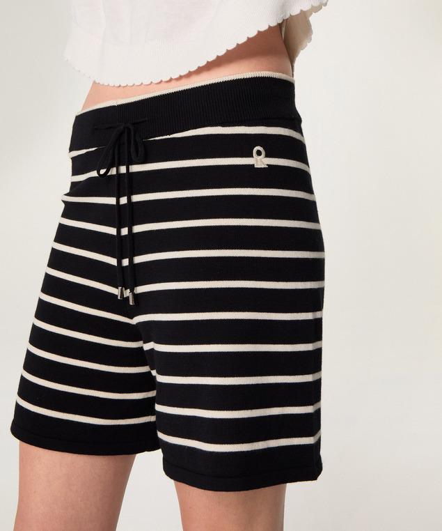 Rodier Short Rayé En Coton Blanc/noir